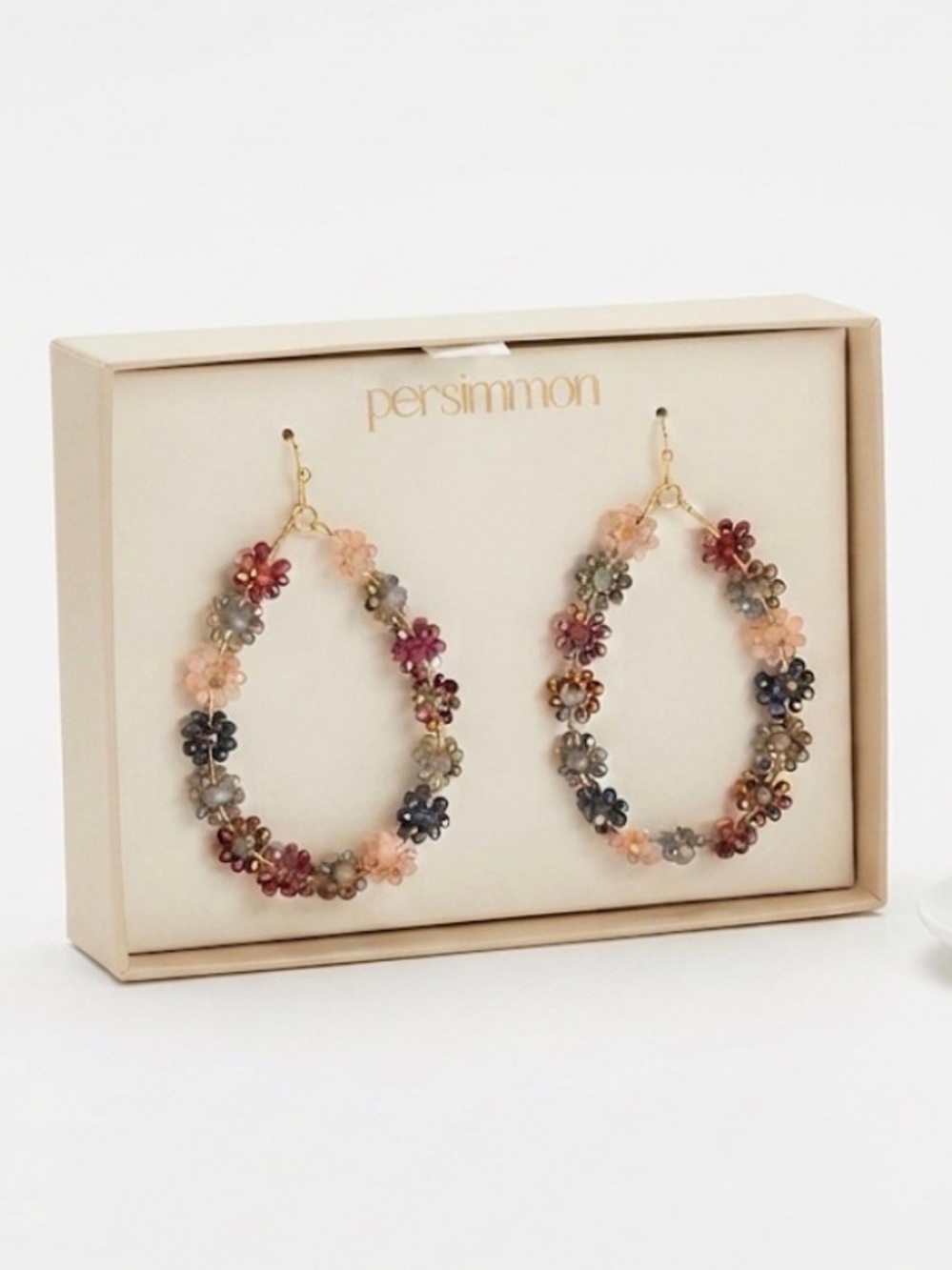 NWT ⚜️🌸⚜️ Persimmon Gorgeous Floral Beaded Teardrop Earrings